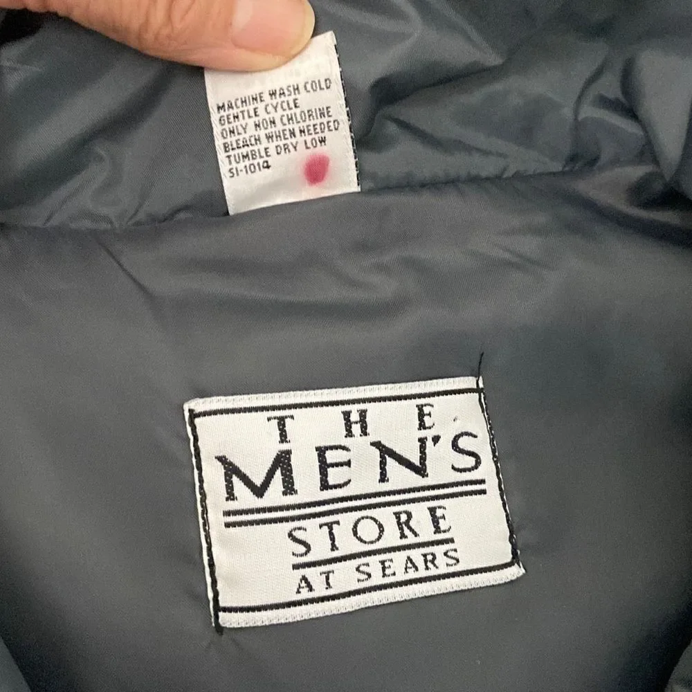 The Mens Store Sears Gray Insulated Zipper Snaps Closure Mock Neck Vest Size 2XL